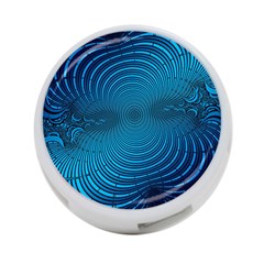 Abstract Fractal Blue Background 4-port Usb Hub (two Sides)  by Amaryn4rt
