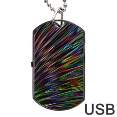 Texture Colorful Abstract Pattern Dog Tag Usb Flash (two Sides) by Amaryn4rt