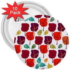 Tree Pattern Background 3  Buttons (10 Pack)  by Amaryn4rt