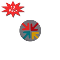 Arrows Center Inside Middle 1  Mini Buttons (10 Pack)  by Amaryn4rt