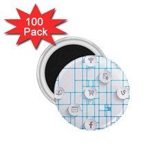 Icon Media Social Network 1 75  Magnets (100 Pack)  by Amaryn4rt