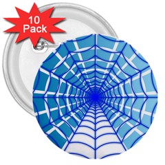 Cobweb Network Points Lines 3  Buttons (10 Pack)  by Amaryn4rt