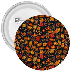 Pattern Background Ethnic Tribal 3  Buttons by Amaryn4rt