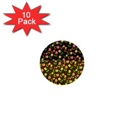Flowers Roses Floral Flowery 1  Mini Buttons (10 Pack)  by Amaryn4rt