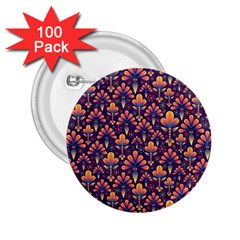 Abstract Background Floral Pattern 2 25  Buttons (100 Pack)  by Amaryn4rt