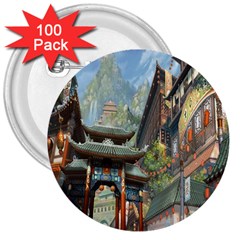 Japanese Art Painting Fantasy 3  Buttons (100 Pack)  by Amaryn4rt