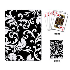 Vector Classical Traditional Black And White Floral Patterns Playing Card by Amaryn4rt