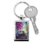 Bench In Spring Forest Key Chains (Rectangle)  Front