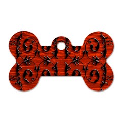3d Metal Pattern On Wood Dog Tag Bone (one Side) by Amaryn4rt
