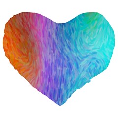 Abstract Color Pattern Textures Colouring Large 19  Premium Heart Shape Cushions by Simbadda