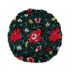 Vintage Floral Wallpaper Background Standard 15  Premium Round Cushions by Simbadda