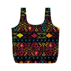 Traditional Art Ethnic Pattern Full Print Recycle Bags (m)  by Simbadda