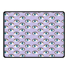 Purple Eyeballs Double Sided Fleece Blanket (small)  by boho