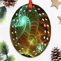 Art Shell Spirals Texture Oval Filigree Ornament (two Sides) by Simbadda