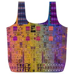 Circuit Board Pattern Lynnfield Die Full Print Recycle Bags (l)  by Simbadda