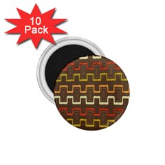 Fabric Texture Vintage Retro 70s Zig Zag Pattern 1 75  Magnets (10 Pack)  by Simbadda