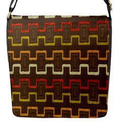 Fabric Texture Vintage Retro 70s Zig Zag Pattern Flap Messenger Bag (s) by Simbadda