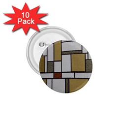 Fabric Textures Fabric Texture Vintage Blocks Rectangle Pattern 1 75  Buttons (10 Pack) by Simbadda