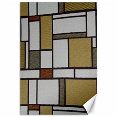 Fabric Textures Fabric Texture Vintage Blocks Rectangle Pattern Canvas 12  X 18   by Simbadda