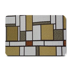 Fabric Textures Fabric Texture Vintage Blocks Rectangle Pattern Small Doormat  by Simbadda