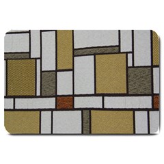 Fabric Textures Fabric Texture Vintage Blocks Rectangle Pattern Large Doormat  by Simbadda