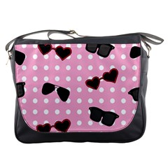 Pisunglass Tech Pink Pattern Messenger Bags by Simbadda