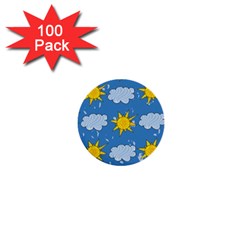 Sunshine Tech Blue 1  Mini Buttons (100 Pack)  by Simbadda