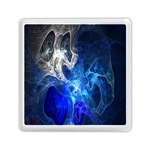 Ghost Fractal Texture Skull Ghostly White Blue Light Abstract Memory Card Reader (Square)  Front