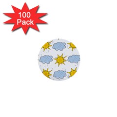 Sunshine Tech White 1  Mini Buttons (100 Pack)  by Simbadda