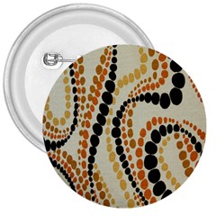 Polka Dot Texture Fabric 70s Orange Swirl Cloth Pattern 3  Buttons by Simbadda
