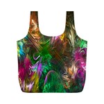 Fractal Texture Abstract Messy Light Color Swirl Bright Full Print Recycle Bags (M)  Front