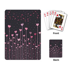 Pink Hearts On Black Background Playing Card by TastefulDesigns