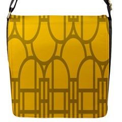 The Michigan Pattern Yellow Flap Messenger Bag (s) by Simbadda