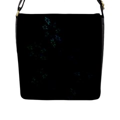 Fractal Pattern Black Background Flap Messenger Bag (l)  by Simbadda