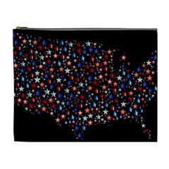 America Usa Map Stars Vector  Cosmetic Bag (xl) by Simbadda