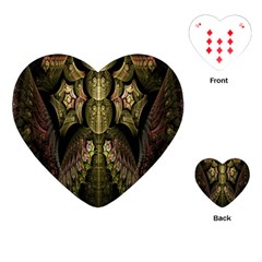 Fractal Abstract Patterns Gold Playing Cards (heart)  by Simbadda