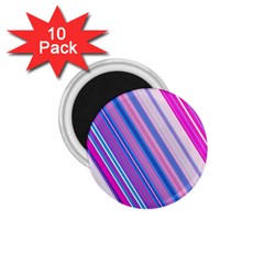 Line Obliquely Pink 1 75  Magnets (10 Pack)  by Simbadda