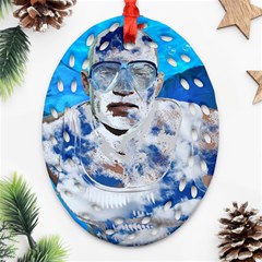 Swimming Angel Oval Filigree Ornament (two Sides) by Valentinaart