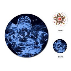 Blue Angel Playing Cards (round)  by Valentinaart