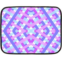 Geometric Gingham Merged Retro Pattern Double Sided Fleece Blanket (mini)  by Simbadda