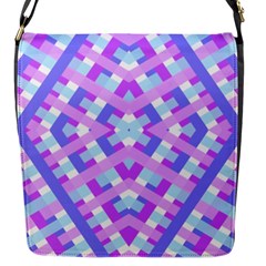 Geometric Gingham Merged Retro Pattern Flap Messenger Bag (s) by Simbadda