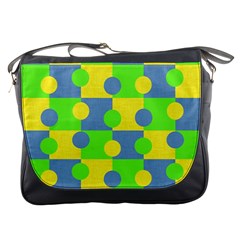 Abric Cotton Bright Blue Lime Messenger Bags by Simbadda
