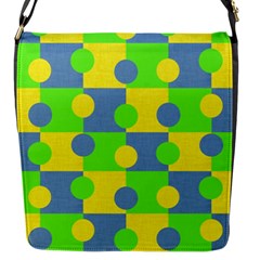 Abric Cotton Bright Blue Lime Flap Messenger Bag (s) by Simbadda