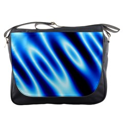 Grunge Blue White Pattern Background Messenger Bags by Simbadda