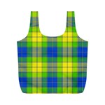 Spring Plaid Yellow Full Print Recycle Bags (M)  Front