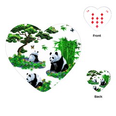 Cute Panda Cartoon Playing Cards (heart)  by Simbadda