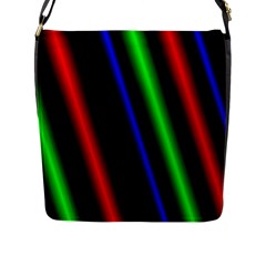 Multi Color Neon Background Flap Messenger Bag (l)  by Simbadda