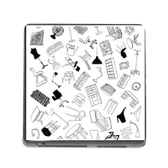 Furniture Black Decor Pattern Memory Card Reader (square) by Simbadda