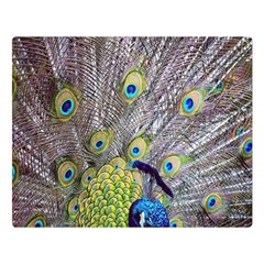 Peacock Bird Feathers Double Sided Flano Blanket (large)  by Simbadda