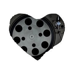 Turntable Record System Tones Standard 16  Premium Flano Heart Shape Cushions by Simbadda